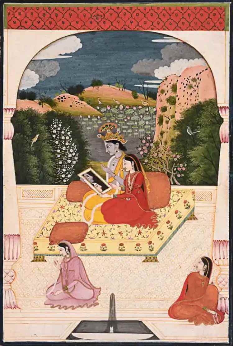 Radha and Krishna Art - Rajatimeless